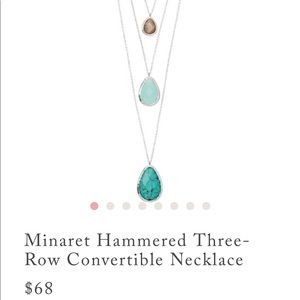 Chloe + Isabel Minaret Hammered 3Row Conv Necklace